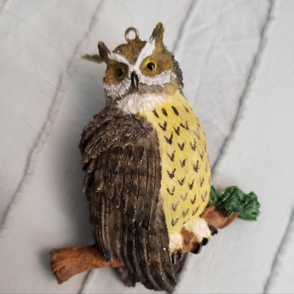 Decorative Barn Owl Bird Holiday Christmas Fall Ornament Resin